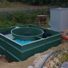 Zostava mechanickej a biologickej filtrácie pre 100.000 litrové kúpacie jazierko v Hlohovci.