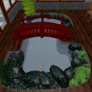 3D vizualizácia - horný pohľad na jazierko.