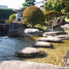 Steps through the water are wonderful elements of garden.